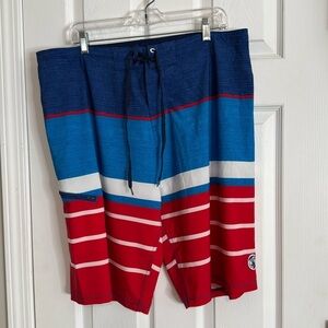Body Glove Vapor Swim Trunks Board Shorts Men’s Red White Blue - Size 38